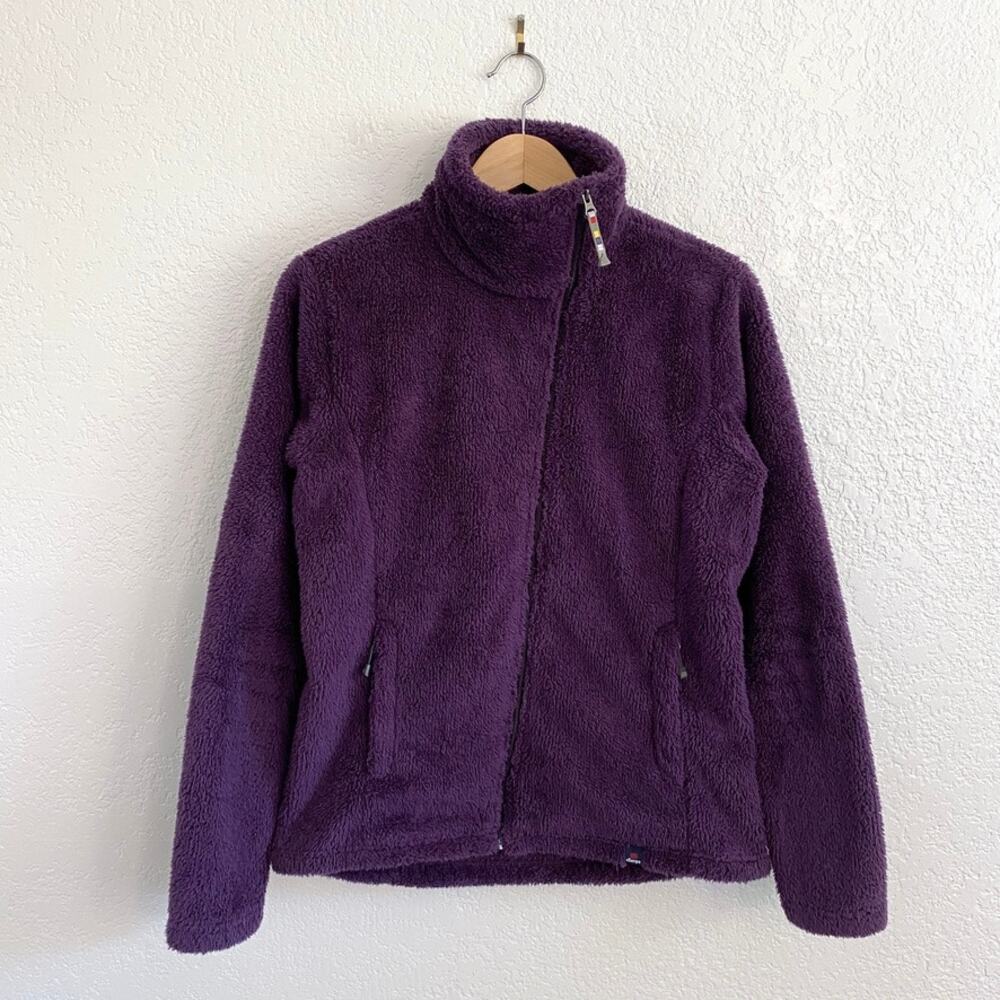 Sherpa Adventure Gear Dolga Fleece Jacket Purple Full Asymmetrical Zip Mock Neck